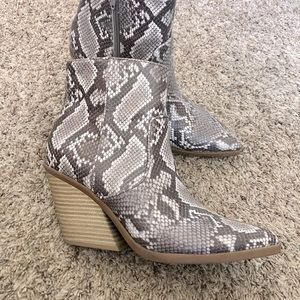 Express Faux Snakeskin Ankle Boots 10